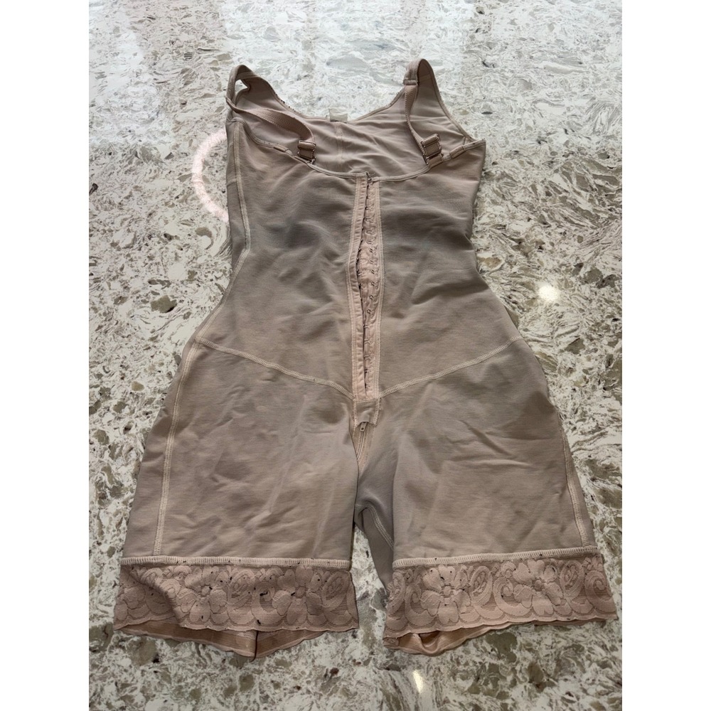 Cali Curves Faja Full Body Shaper High Compression Lace Trim Nude XL 6129
